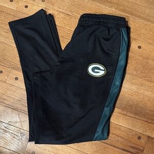 NFL Green Bay Packers Black and Dark Green Zip Ankle Joggers
